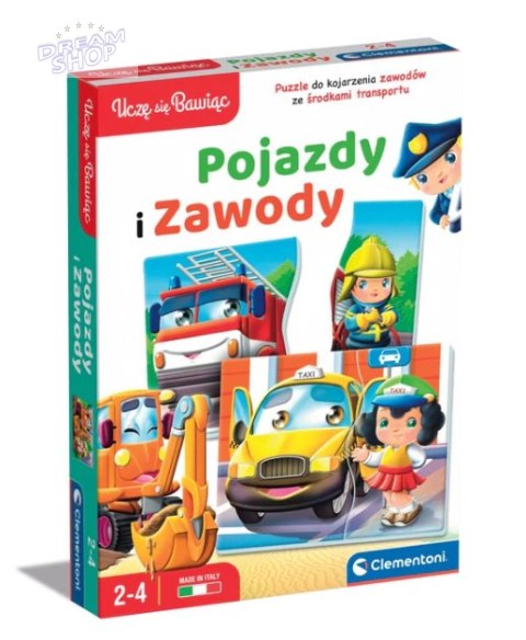 Gra edukacyjna Pojazdy i Zawody Uczę się Bawiąc Język Polski Clementoni 50765