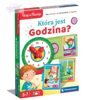 Gra edukacyjna Puzzle Która Jest Godzina? Zegarek Uczę się Bawiąc Język Polski Clementoni 50771