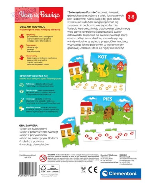 Gra edukacyjna Zwierzęta Na Farmie Uczę się Bawiąc Język Polski Clementoni 50768 Gra edukacyjna Zwierzęta Na Farmie Uczę się Bawiąc Język Polski Clementoni 50768