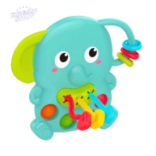 Grzechotka Słonik Zielony Sensoryczny Ruchome Elementy