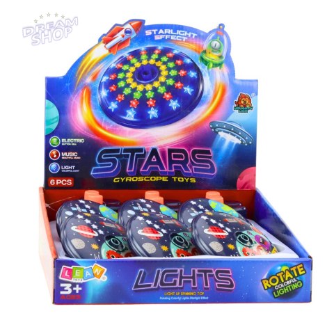 Kolorowy Świecący Dysk Kosmos Ufo Kręcący Bączek Spinning Top