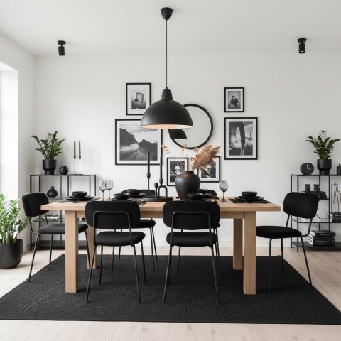 Krzesło LOUIS Black Czarne Velvet