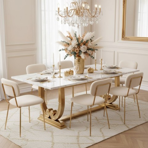 Krzesło LOUIS Gold Beżowe Velvet