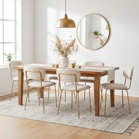 Krzesło LOUIS Gold Beżowe Velvet