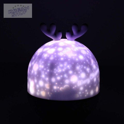 Lampka nocna projektor gwiazd LED USB obrotowy 6 motywów pilot renifer