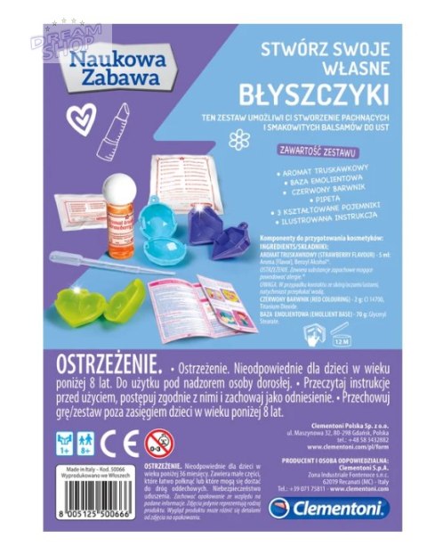 Naukowa Zabawa Zestaw Laboratorium Błyszczyki Język Polski Clementoni 50066 Naukowa Zabawa Zestaw Laboratorium Błyszczyki Język Polski Clementoni 50066