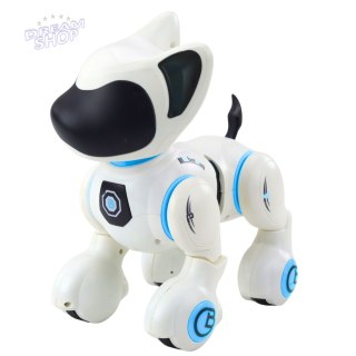 Piesek Interaktywny Robot Pies Pilot Światło Dźwięk Biały Niebieski