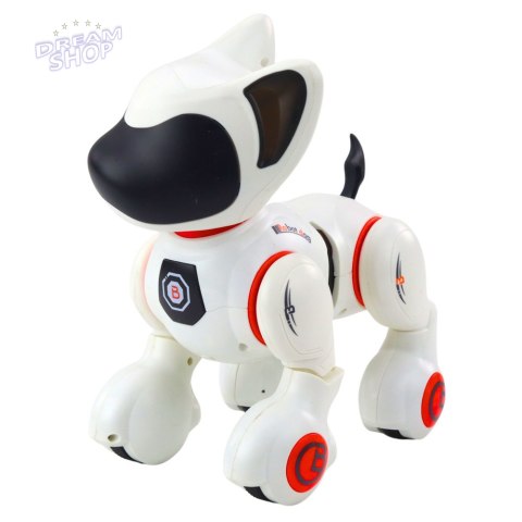 Piesek Interaktywny Robot Pies Pilot Światło Dźwięk Biały Pomarańczowy