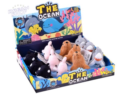 Pluszowe zwierzątka oceanu z piszczałką - Foczka Delfin Orka Rekin ZA5779