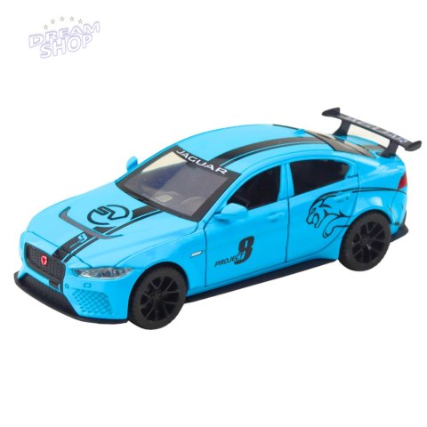 Samochód Metalowy Jaguar Światła Dżwieki Niebieski