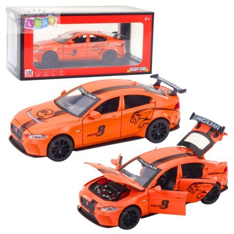 Samochód Metalowy Jaguar Światła Dżwieki Pomarańczowy