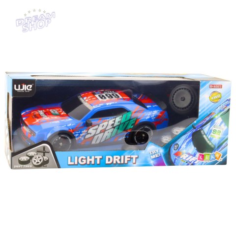 Auto Sportowe Zdalnie Sterowane RC Podświetlana Karoseria Drift Niebieskie