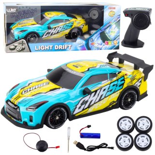 Auto Sportowe Zdalnie Sterowane RC Podświetlana Karoseria Drift Turkusowe