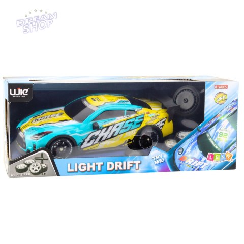 Auto Sportowe Zdalnie Sterowane RC Podświetlana Karoseria Drift Turkusowe