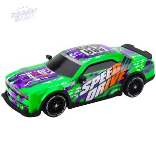 Auto Sportowe Zdalnie Sterowane RC Podświetlana Karoseria Drift Zielone