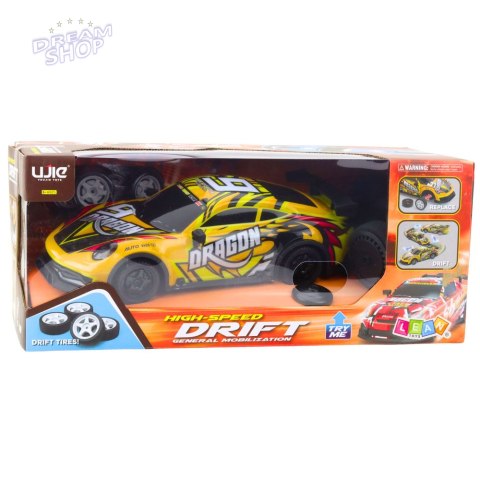 Auto Sportowe Zdalnie Sterowane RC Podświetlana Karoseria Drift Żółty