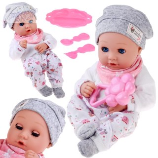 Lalka BOBAS 32cm z ruchomymi oczkami + akcesoria do karmienia ZA5833