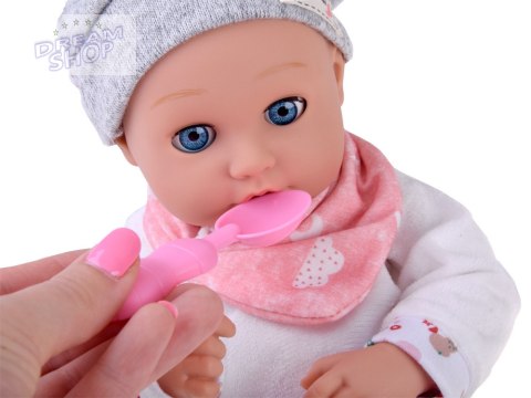 Lalka BOBAS 32cm z ruchomymi oczkami + akcesoria do karmienia ZA5833