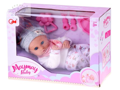 Lalka BOBAS 32cm z ruchomymi oczkami + akcesoria do karmienia ZA5833