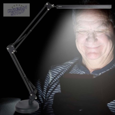 Lampka na biurko biurkowa LED USB obrotowy wysięgnik 2 sposoby mocowania