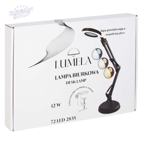 Lampka na biurko biurkowa LED z lupą szło powiększające obrotowy wysięgnik 2 sposoby mocowania