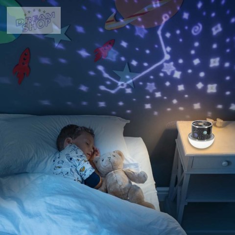 Lampka nocna projektor gwiazd LED USB obrotowy 6 motywów pilot królik