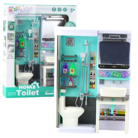 Łazienka Zabawkowa Prysznic Zlew Toaleta Światła Dźwięki Akcesoria