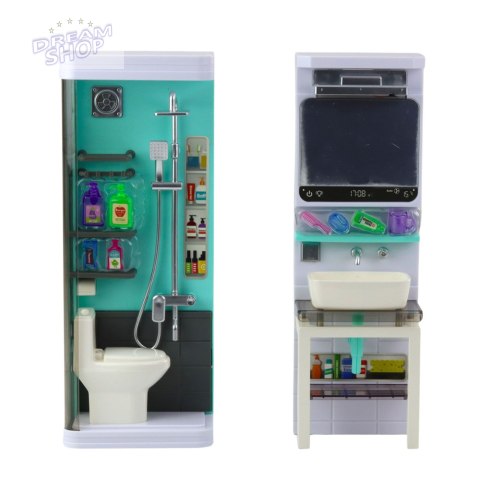 Łazienka Zabawkowa Prysznic Zlew Toaleta Światła Dźwięki Akcesoria