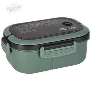 Lunch box śniadaniówka pudełko śniadaniowe z przegródkami dzielone 1200ml zielone
