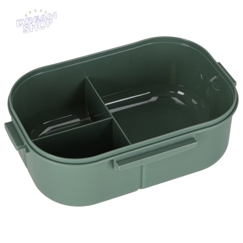 Lunch box śniadaniówka pudełko śniadaniowe z przegródkami dzielone 1200ml zielone