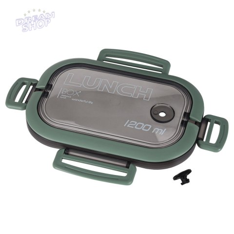 Lunch box śniadaniówka pudełko śniadaniowe z przegródkami dzielone 1200ml zielone