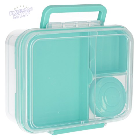 Lunch box śniadaniówka pudełko śniadaniowe z przegródkami dzielone 2200ml miętowe