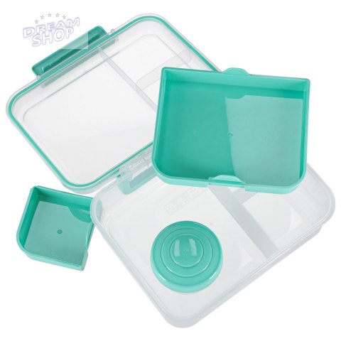 Lunch box śniadaniówka pudełko śniadaniowe z przegródkami dzielone 2200ml miętowe