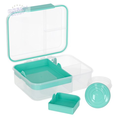 Lunch box śniadaniówka pudełko śniadaniowe z przegródkami dzielone 2200ml miętowe