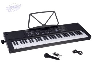 Organy KEYBOARD KLASYCZNY 61-klawiszy w dotyku jak drewno + mikrofon IN0184