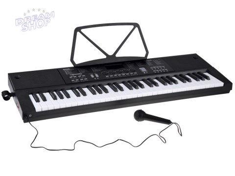 Organy KEYBOARD KLASYCZNY 61-klawiszy w dotyku jak drewno + mikrofon IN0184