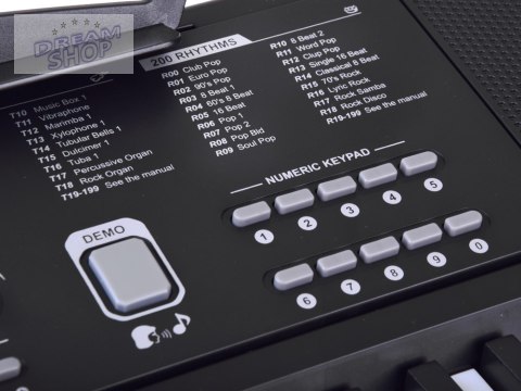 Organy KEYBOARD KLASYCZNY 61-klawiszy w dotyku jak drewno + mikrofon IN0184
