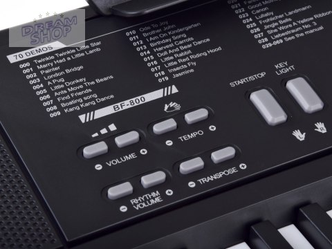 Organy KEYBOARD KLASYCZNY 61-klawiszy w dotyku jak drewno + mikrofon IN0184