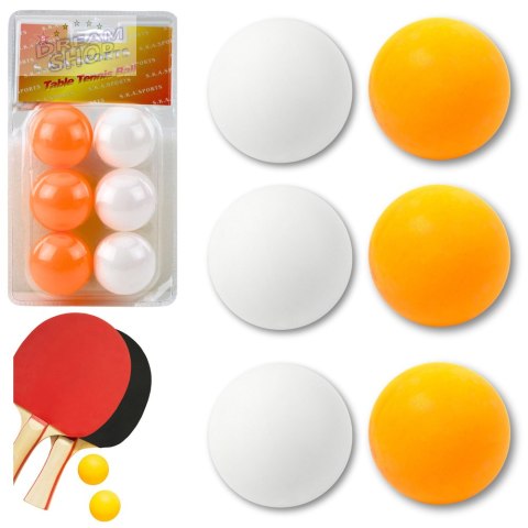 Piłeczki Do Ping Ponga Sport Biały Pomarańczowy 6szt