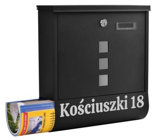 Skrzynka na listy HANS czarny z napisem