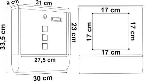 Skrzynka na listy HANS czarny z napisem