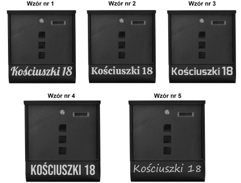 Skrzynka na listy HANS czarny z napisem