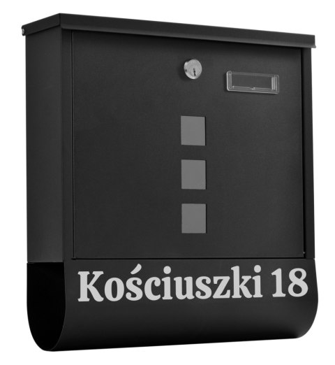 Skrzynka na listy HANS czarny z napisem