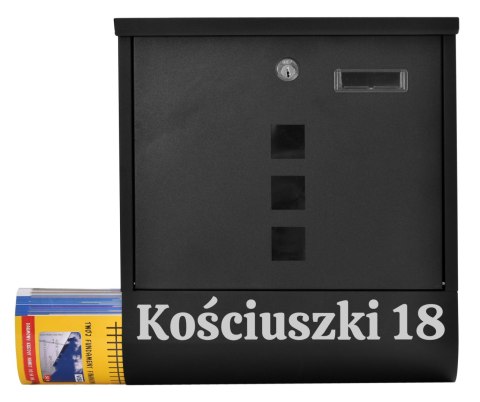 Skrzynka na listy HANS czarny z napisem