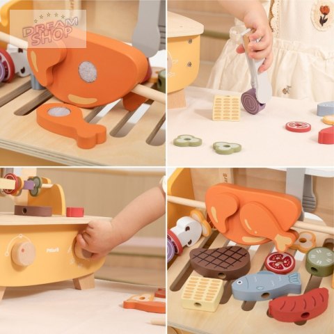 VIGA Drewniany Zestaw do Grillowania BBQ Grill