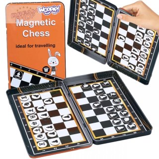 WOOPIE IQ Gra Szachy Warcaby Magnetyczne 2w1 Podróżna Kieszonkowa 10 sztuk
