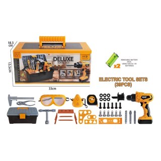 WOOPIE Zestaw Narzędzi Małego Majsterkowicza z Wkrętarką w Walizce 39el.