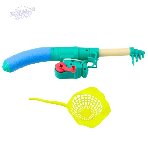 Zestaw Do Łowienia Rybek Stolik Krab 10 Rybek Wędka Sitko Niebieski