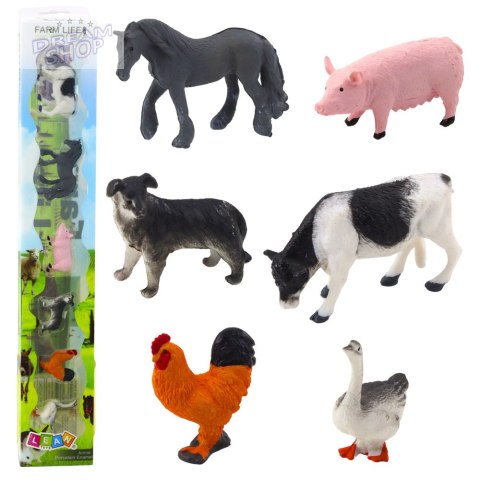 Zestaw Mini Figurki Krowa Koń Świnia Pies Kogut Gęś 3-5cm 6szt.