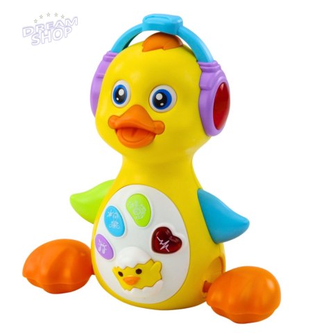 Interaktywna Kaczka Muzyczna Dla Malucha Porusza Się Świeci Żółta